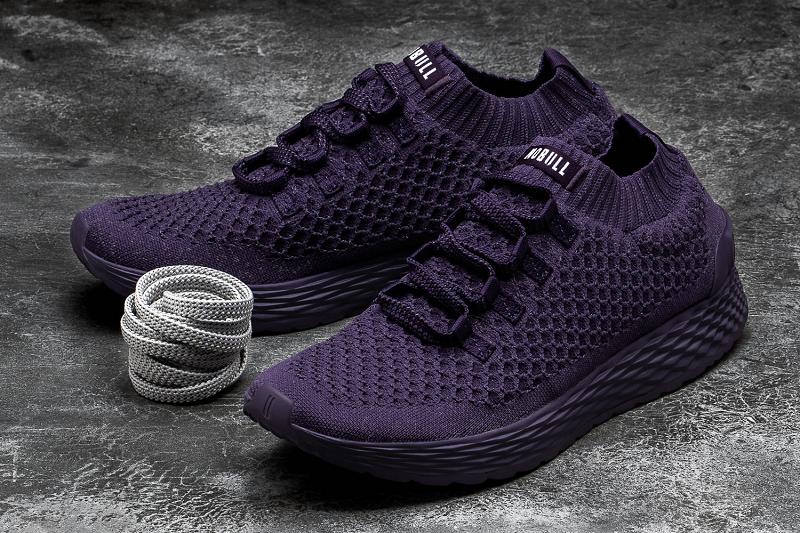 Men's Nobull Plum Reflective Knit Running Shoes Purple | SG L2007I